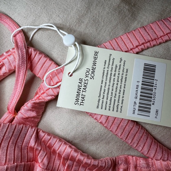 NWT Monday Swimwear bikini set Guava small medium - Picture 3 of 6
